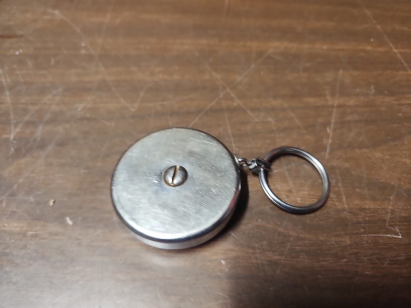 Vintage Lummis KEY-BAK Chain Key Ring Pasadena CA Chrome Self Retractable