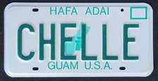 GUAM GREEN MAP license plate  1988  CHELLE
