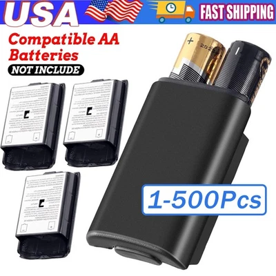 AA Battery Back Cover Case Shell Pack For Xbox 360 Wireless Controller Black Lot