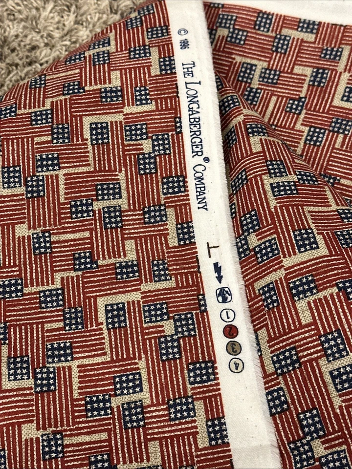5 YARDS of Rare & Desired Longaberger OLD GLORY FABRIC 🇺🇸 NOS 56" Wide - Image 2 of 3
