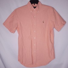Ralph Lauren Shirt Mens Small Light Red Pony Oxford Short Sleeve