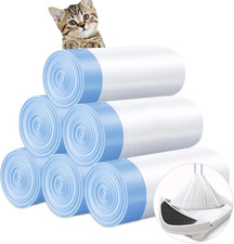 120 Pack Cat Litter Bags with Drawstring, Litter Box Liners Compatible with Litt