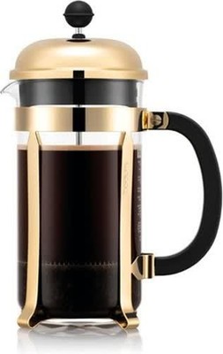 Bodum Chambord French Press 8 Tassen Gold Kaffeebereiter Glas Edelstahl Filter