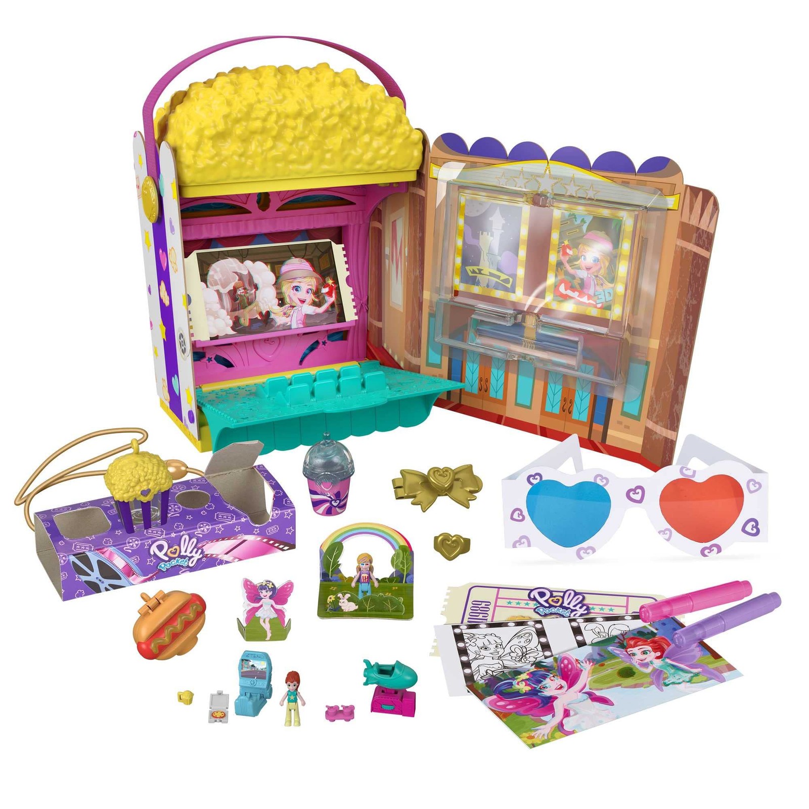 Polly Pocket GVC96 - Набор для выпечки из коробки для попкорна, коробка для приготовления попкорна, для семьи
