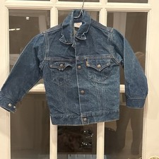 1980's Levi s Denim Jacket Youth Size 7 100 Cotton Orange Tag