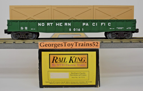 Góndola MTH RAILKING 3 RIELES O #50161 NP Pacífico Norte con cajas 30-7210 nueva en caja | Condition: New