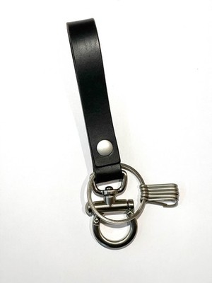 Hender Scheme KEY FLOCK key chain   Black Leather    New w/ Tags