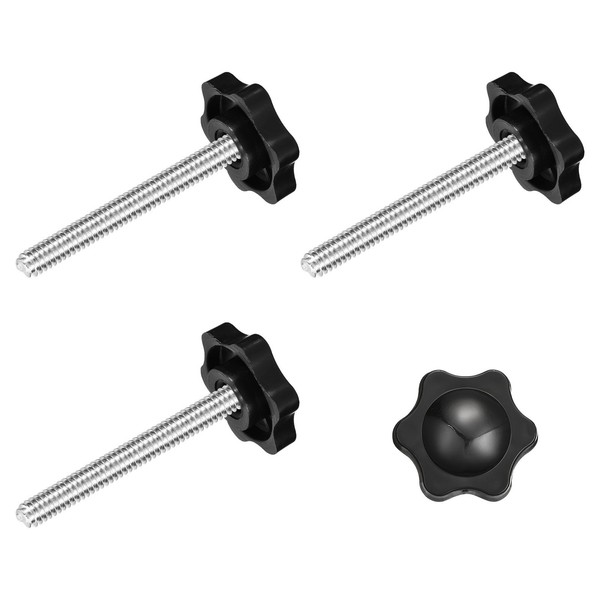 4 Spannschraubenknopf, M6 X 50Mm Sechskant-Sternknopf Kunststoffgriffe, 25Mm Dm.-image