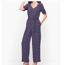 TALBOTS PETIPE WOMEN'S  FloralJumpsuit   Size 12p