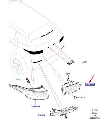 LR RANGE ROVER EVOQUE L551 Rücklicht für Heckklappe rechts 453123498 ORIGINAL