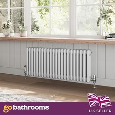 White Triple Radiator Traditional Horizontal 3 Column Panel Rad 400 x 1010mm