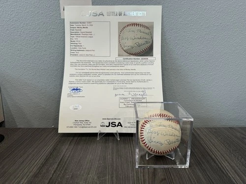 Mickey Mantle Autographed Rawlings Baseball w/ Inscription JSA COA ZZ29558