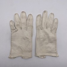 Vintage Aris Of Paris Real Kid White Leather Gloves Made In France Size 6