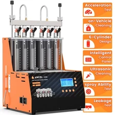 ANCEL JC600 Car Injector Cleaning 6-Cylinder Injector Nozzle Cleaning Machine