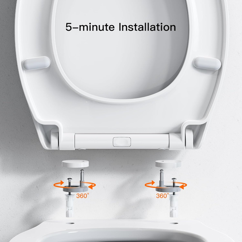 Soft Close Toilet Seat, Toilet Seat with Quick Release for Easy Clean, Simple To - Picture 5 of 15