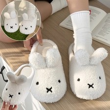Miffy Cute Plush Cotton Slippers for Women Winter Comfort Warm Cotton Shoes