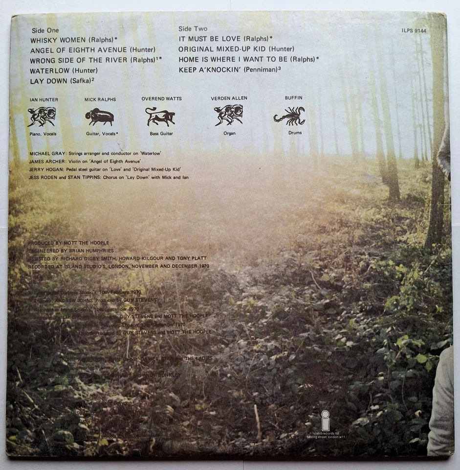 Mott The Hoople - Wildlife - Ori UK Press Vinyl + Inner - Island 1971 - (VG+/VG) - Image 3 of 4