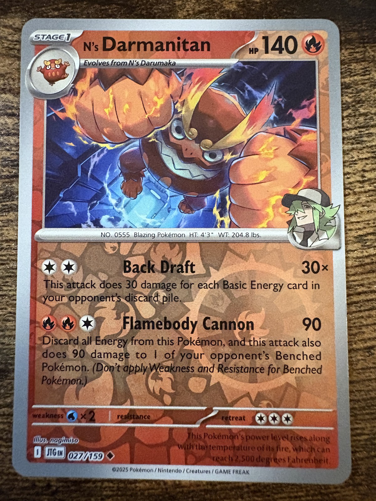 N's Darmanitan - Uncommon SV09: Journey Together 027/159 NM