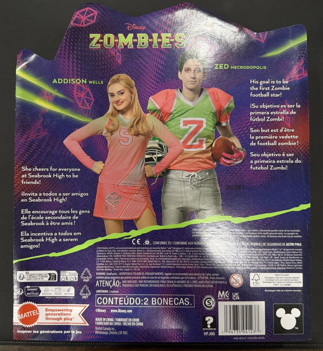 Disney Zombies Addison & Zed Mattel Meg Donnelly Milo Manheim | eBay