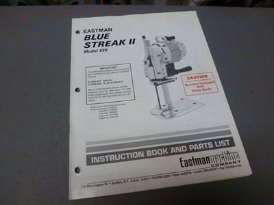 1994 Instructions Manual Parts List for Eastman Blue Streak II 629 Brute 627