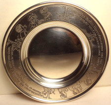 VRare c1921 McCHESNEY CO. (NJ) STERLING silver NURSERY RHYME BABY PLATE - #W2-20 VRare c1921 McCHESNEY CO. (NJ) STERLING silver NURSERY RHYME BABY PLATE - #W2-20 - Image 1