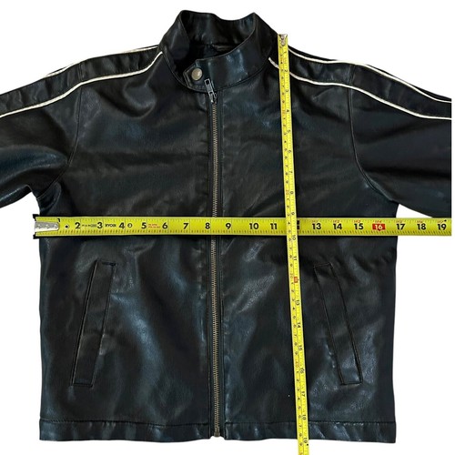 Whispering Smith Faux Leather Jacket Boys Size 5 Medium Quilted Lining Biker - Picture 8 of 8