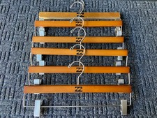 Set of 12 PCS WOOD HANGERS  NON SLIP Clip Hangers For Shorts Skirts Pants XLNT