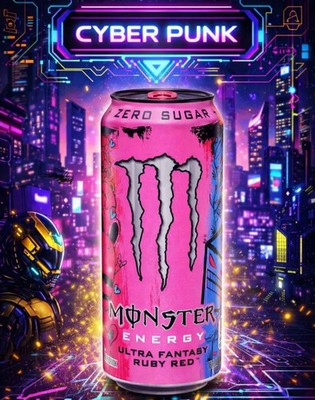 Monster Energy Ultra Ruby Red 500ml - Sugar Free Red Grapefruit - Rare Full Can
