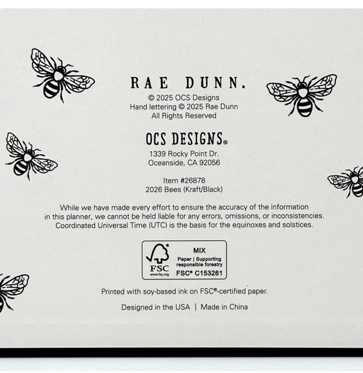 2026 planner rae dunn 2026 bee planner 17 months planner aug dec 2026