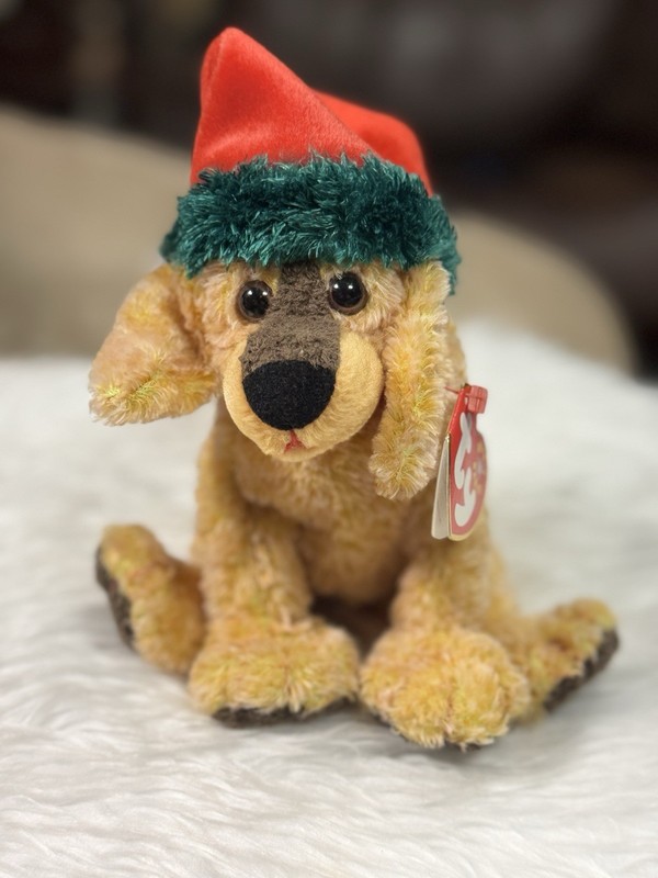 Ty Beanie Babies Jinglepup Christmas Dog Plush Beanbag Retired Vintage 2000