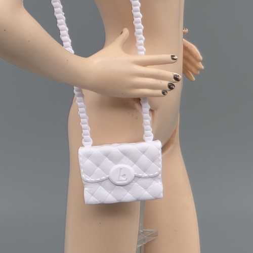 Latinistas Purse White Quilted Shoulder Bag Fits 11.5" 1/6" Doll