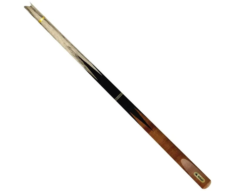 British Pool Cue 57" 2pc Ebonised Walnut Spliced Buffalo 8.5mm Brass Ash
