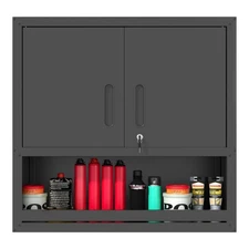 Locker  Metal wall-mounted tool storage cabinet with locked door drawer