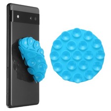 2 Pack Suction Phone Case, Round Double-Sided Suction Phone Grip, Light Blue