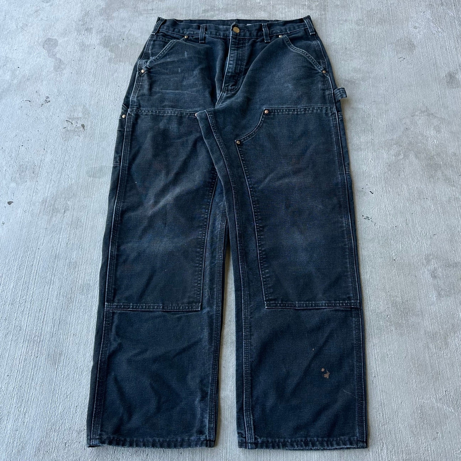 Vintage Y2K Carhartt black double knee work wear carpenter pants