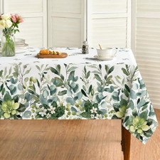 Spring Summer Tablecloth 60x84 Inch Rectangular, 60" x 84" Rectangular Green