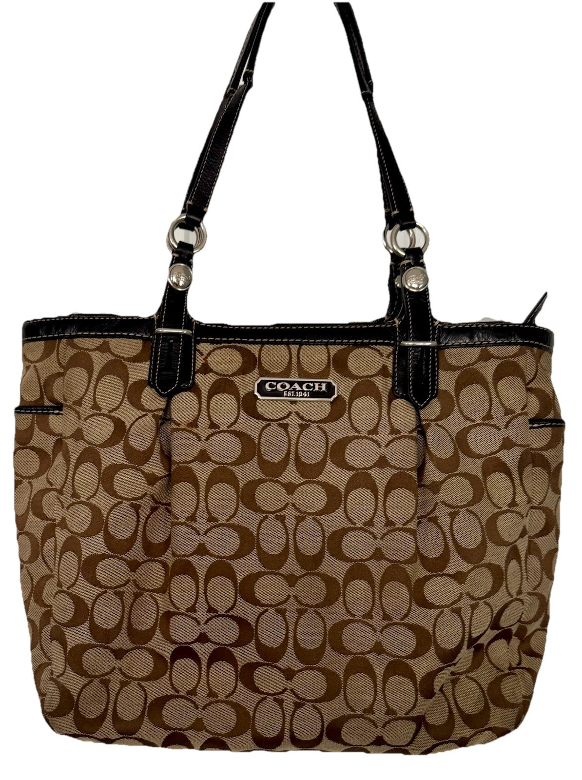 COACH Brown Signature Logo East West Shoulder Bag 16566