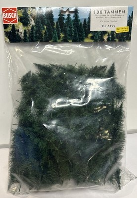Busch HO Scale 2.4''- 4.3'' Tall Assorted Pine Trees (Pack of 100) #6499