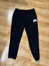 QUICKSILVER Surfing Surf Beach Mens Joggers Workout Sweats Pants Large Black New