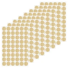 432 Pcs Dia. 21mm/0.8" Hole Cover Stickers, Gold Wood