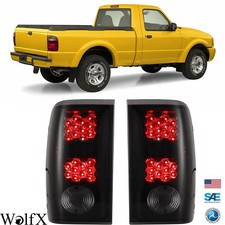 For 2001-2005 Ford Ranger Tail Lights Rear Brake Lamps Black Housing Smoke Lens