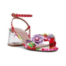 Women's Betsey Johnson Merrily Floral Low Block Heel Sandals Bright Multi