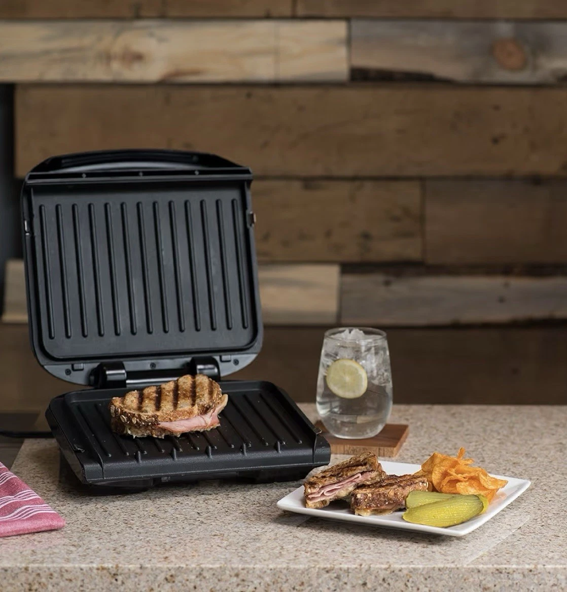 George Foreman 4-Serving Removable Plate Electric Grill and Panini Press
