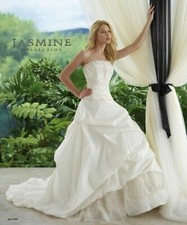 Jasmine Bridal NEW gown Wedding Dress CORSET Lace up Ivory / cafe lace 8