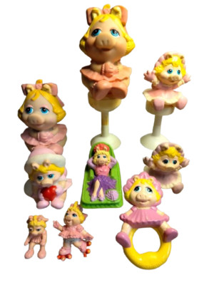 9 Vintage Muppets Miss Piggy 1980's Tommee Tippee squeeze plastic figurines