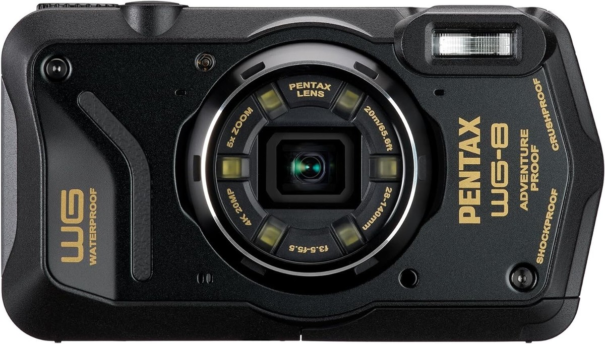 RICOH PENTAX WG-8 Digital Camera Black 20mm Waterproof 5x Optical