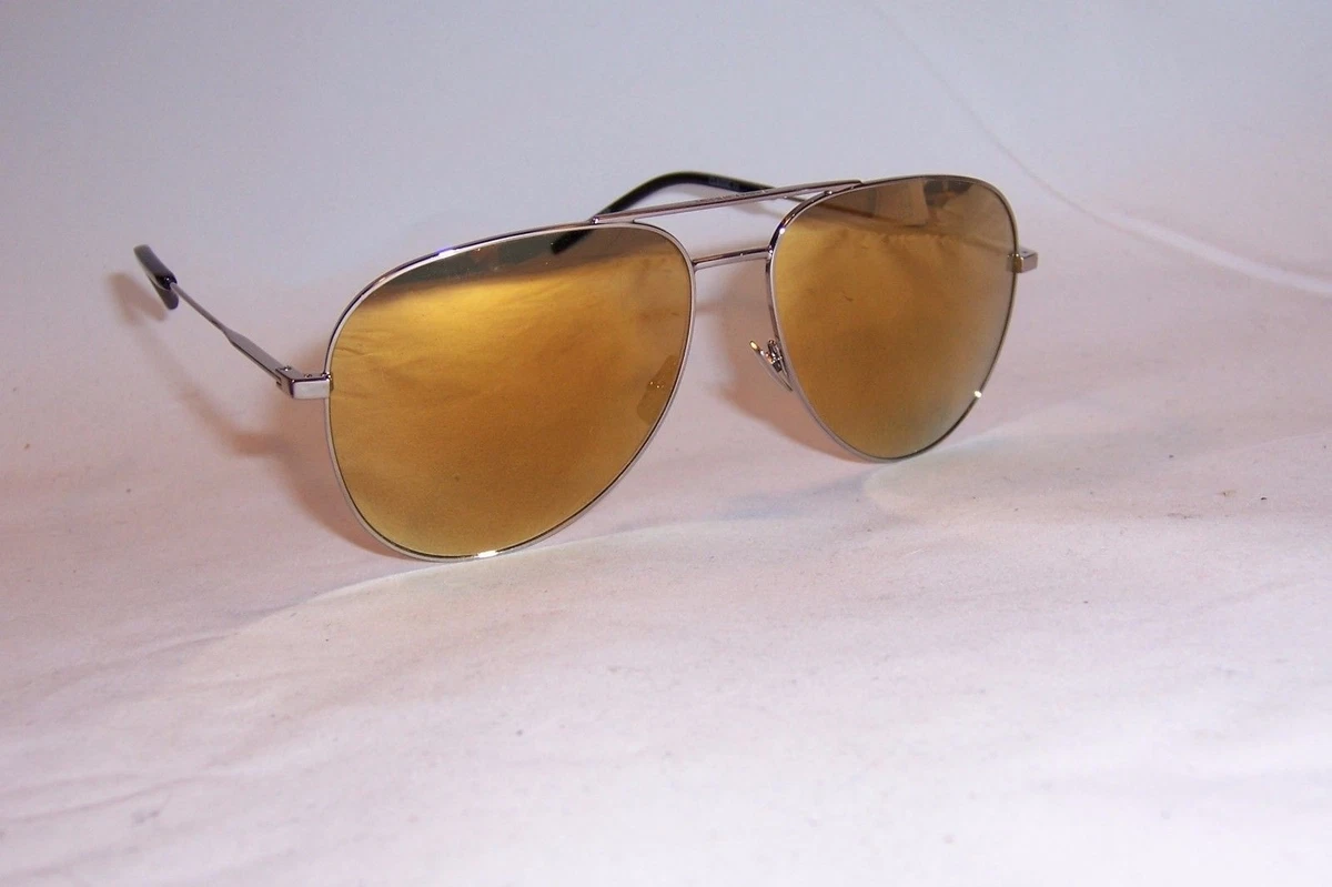 *Authentic* Saint Laurent Gold-Tone Aviator Sunglasses with Gold Mirror Lenses Saint Laurent Sun SL 653 Leon 003 Sunglasses - US main image 4