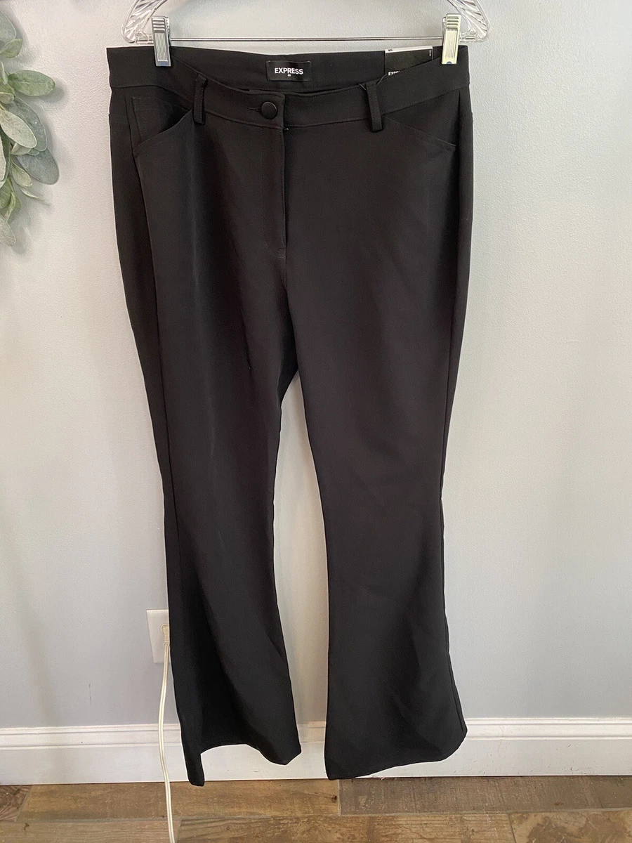 Express womens Black Dress Pants New With tags pockets in front & back  flair bot