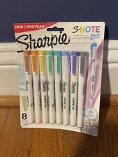 Sharpie S-Note Duo Assorted Colors Dual Ended, Chisel Tip, 8 count Bullet Tip