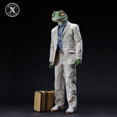 Mos Northland Green Gecko Head Figure Scene Model Accessories Gift